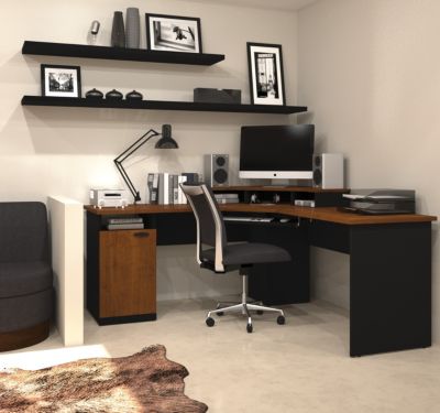 Black Ebony Espresso Corner Desks For Home Office