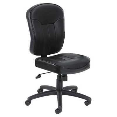 Linus Armless Task Chair In Bonded, Real Leather Office Chair Canada