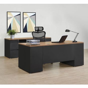 Carbon Executive Desk And Credenza Set 8827842 Officefurniture Com