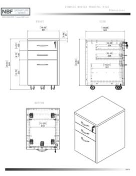 Three Drawer Mobile Pedestal - 16W - 8804944 | OfficeFurniture.com