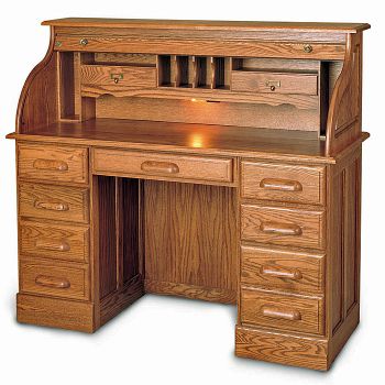 Solid Wood Double Pedestal Roll Top Desk 51w Officefurniture Com