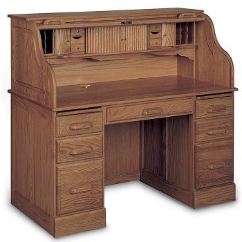 Solid Wood Double Pedestal Roll Top Desk 54w Officefurniture Com