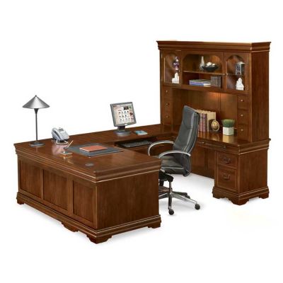 Pont Lafayette U Shaped Desk With Right, Office U Desk With Hutch