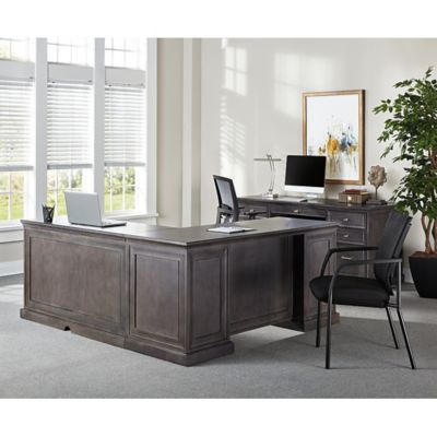 Adjustable Height L Desk With Right, Desk And Credenza Set