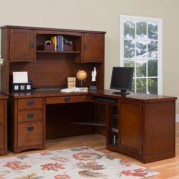 Mission Pasadena L Desk With Hutch Officefurniture Com