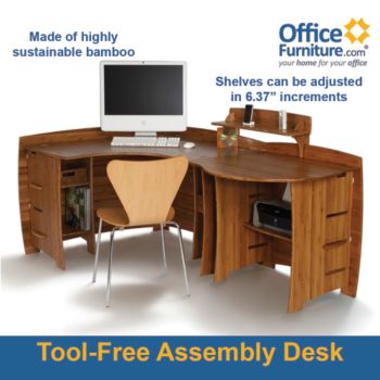 78 W Legare Bamboo Corner Desk W Peninsula Officefurniture Com