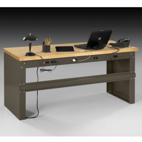 Heavy-Duty Steel Desk - Wood Top - OFG-DS0048 | OfficeFurniture.com