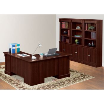 L Shaped Desk W Bookcase Palladia By Sauder Officefurniture Com