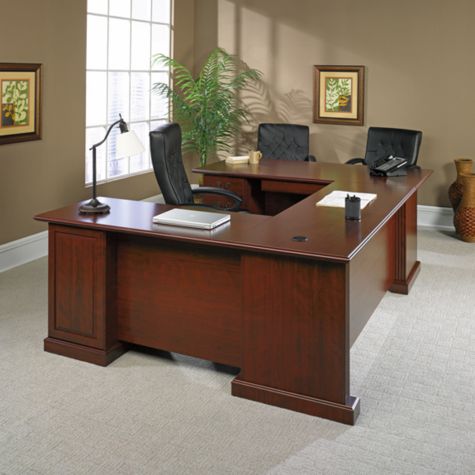 Heritage Hill Executive U-Desk by Sauder | OfficeFurniture.com