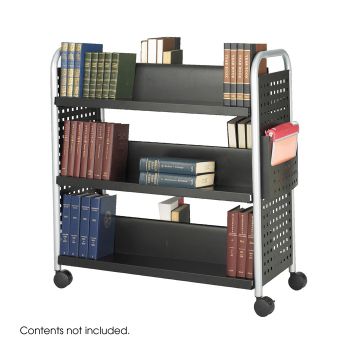 Double Sided Six Shelf Library Book Cart Officefurniture Com