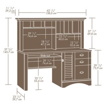 Sauder Harbor View Salt Oak Computer Desk W Hutch