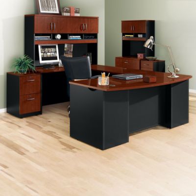 Via U-Desk Office Set With Locking Files | OfficeFurniture.com