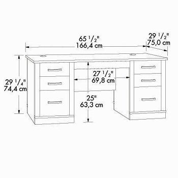 Office Port Dark Alder Executive Desk By Sauder Officefurniture Com