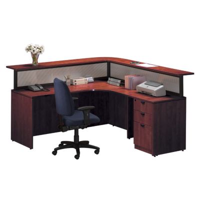 Cherry L Shaped Receptionist Desk With Left or Right Return ...