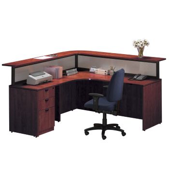 Cherry Reception L Desk By Harmony Officefurniture Com