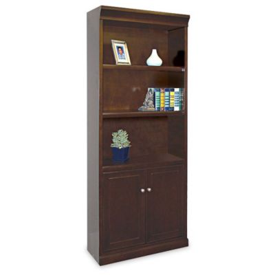 NSDCA-JSLP-BS-BC002 3 Tier Bookshelf with Doors Storage Cabinet Tall Cabinet Office Cabinet Wooden Bookshelf for Living Room and Office Free Standing Floor Cabinet Display Shelves SogesHome Bookcase