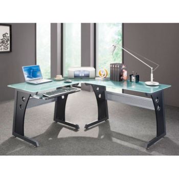 Frosted Glass L Shaped Desk By Techni Mobili Officefurniture Com