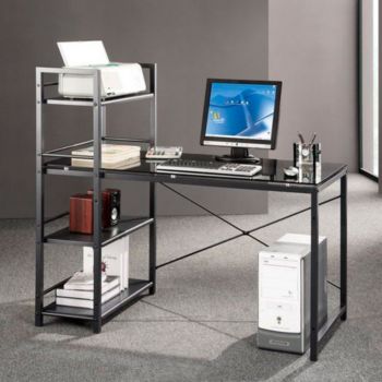Gray Glass Computer Desk By Techni Mobili Officefurniture Com