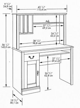 Sauder Camden County Computer Desk Hutch Officefurniture Com