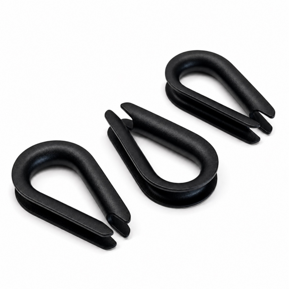 Black Wire Rope Thimbles, Pack of 100