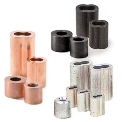 Value Collection - Wire Rope Round Stop Compression Sleeve: 3/16