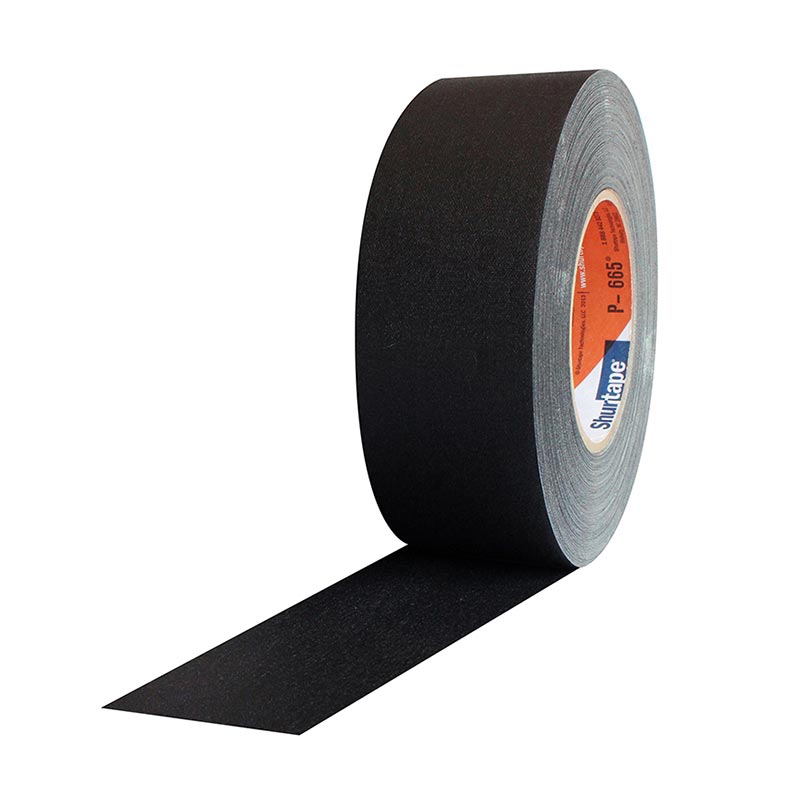 2" Shurtape® P665-C Black Gaffers Tape with Clear Liner