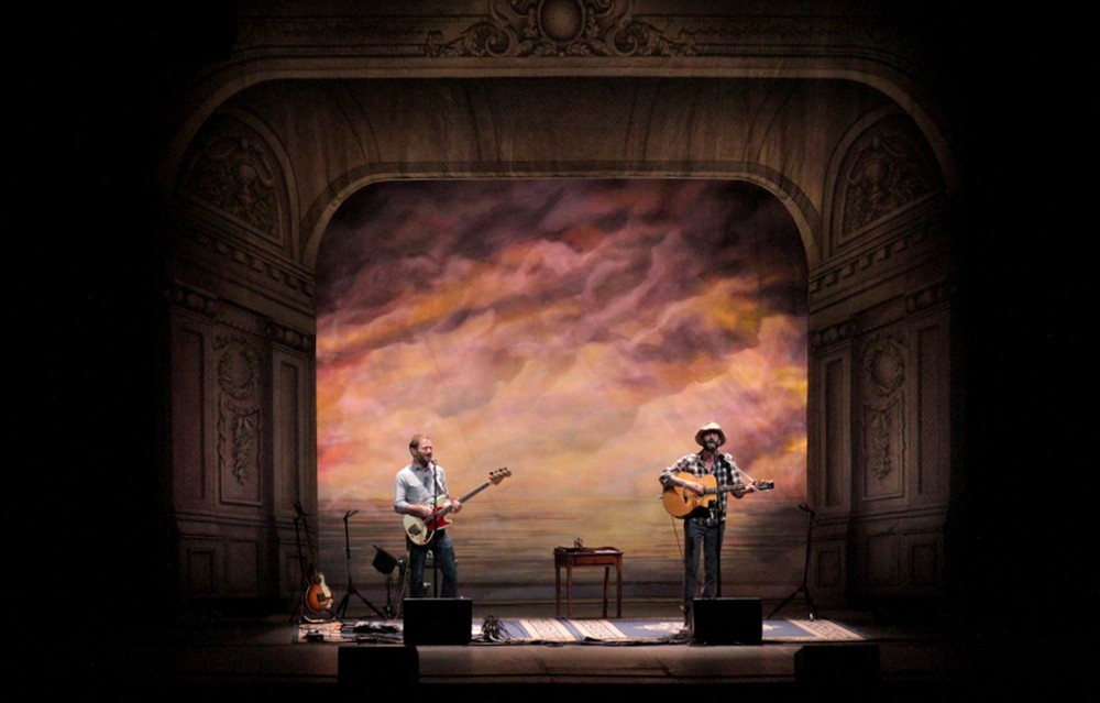 Muslin and Scrim adorn Ray LaMontagne's stage