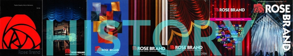 The word "History" imprinted on images of the Rose Brand catalog