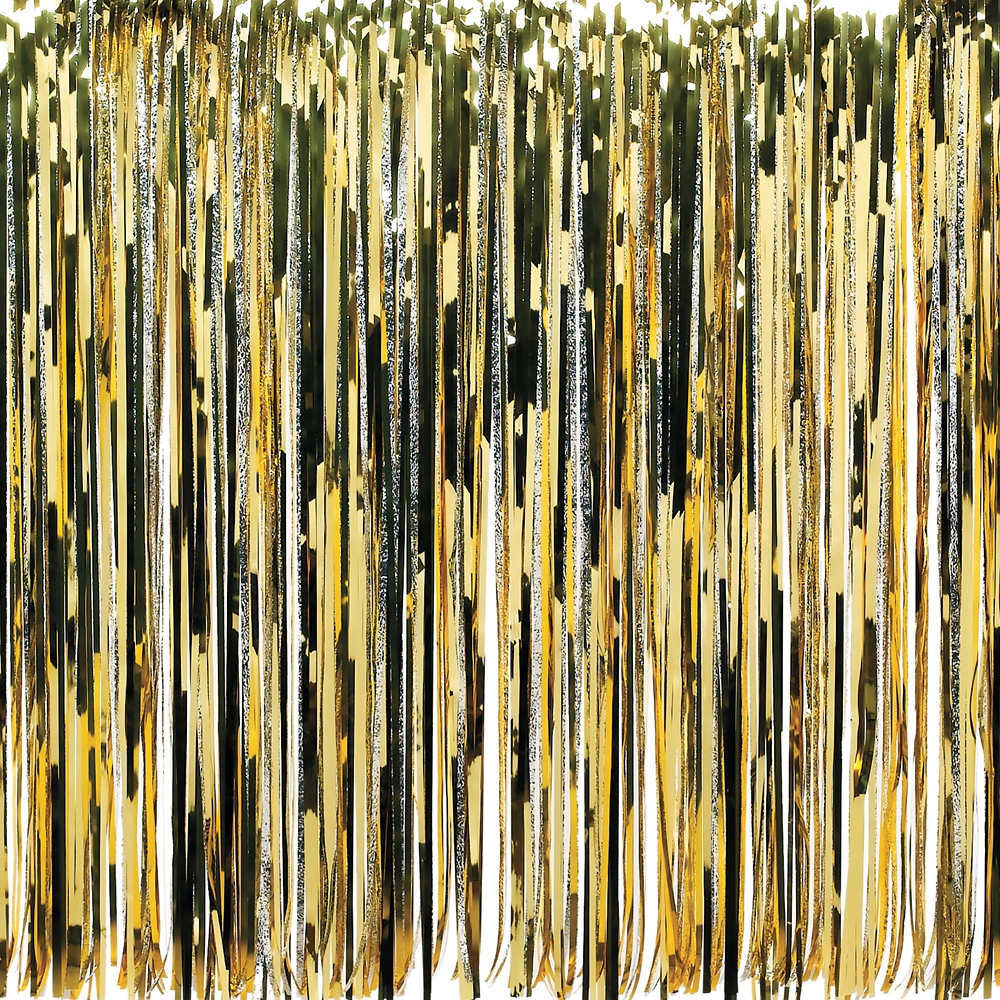 gold & silver rain curtain