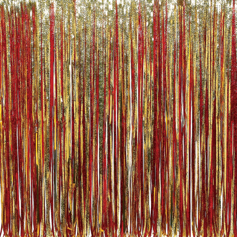 Gold Cracked Ice, Red Cracked Ice, Gold Metallic Rain Curtain