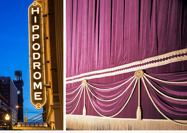 Baltimore's Hippodrome Theatre main curtain and box curtains