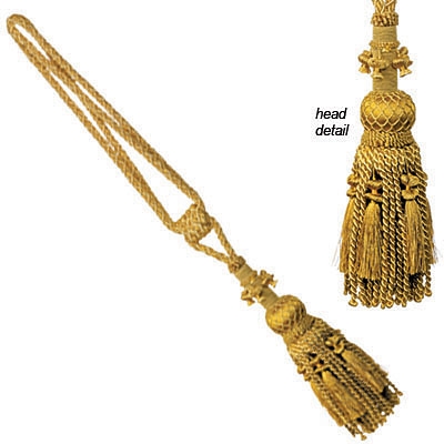 Double Tassel / Beige, WINE GOLD / Tassel Tie with 3.5 inch Tassels, B