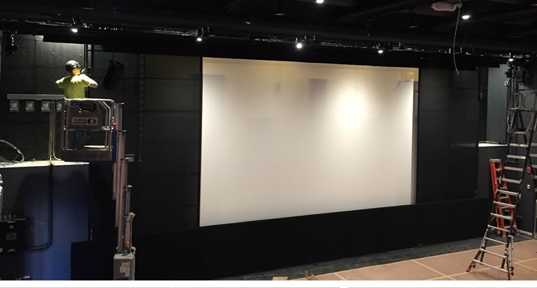 Work In Progress Projection Screen with Masking