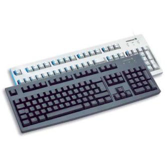 CHERRY, KEYBOARD, KC1000, US LAYOUT, 104 KEY + 4 HOT KEYS, ABRASION RESISTANT KEY LABELLING, LIGHT GREY, USB, WHISPER QUIET KEYS