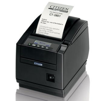 CITIZEN, THERMAL POS, CT-S800 TYPE II, TOP EXIT, IOS AND ANDROID BLUETOOTH, USB, BLACK