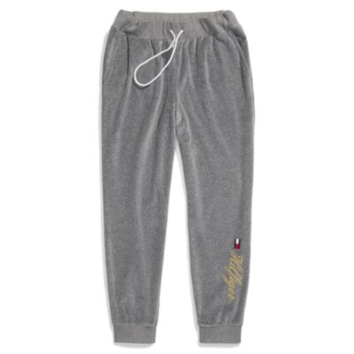 tommy hilfiger velour jogger pants