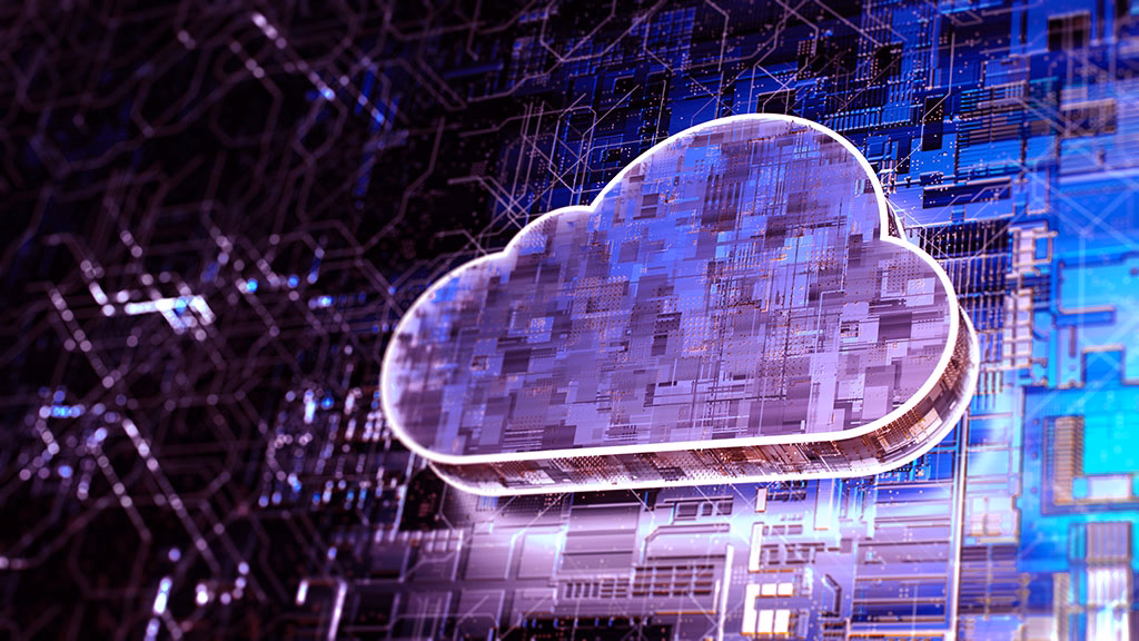 Cloud with digital representation of how hybrid cloud networking has become an important bridge for traditional enterprise customers who want to migrate to the cloud