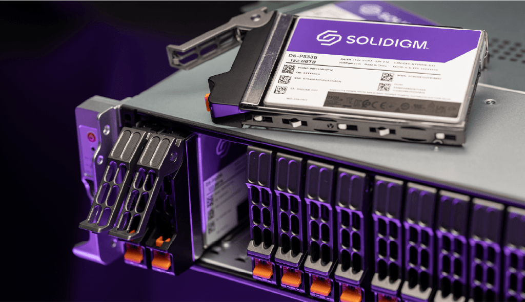 Solidigm AI Central Lab uses 122TB SSD in a 16U rack with a total of over 23PB of data storage. 