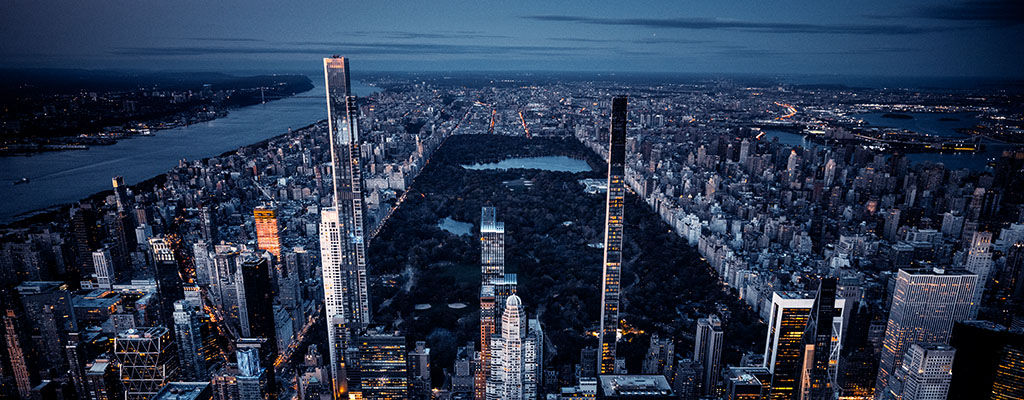 Skyscrapers used as metaphor for chip-making technology with die packaging and form factors.