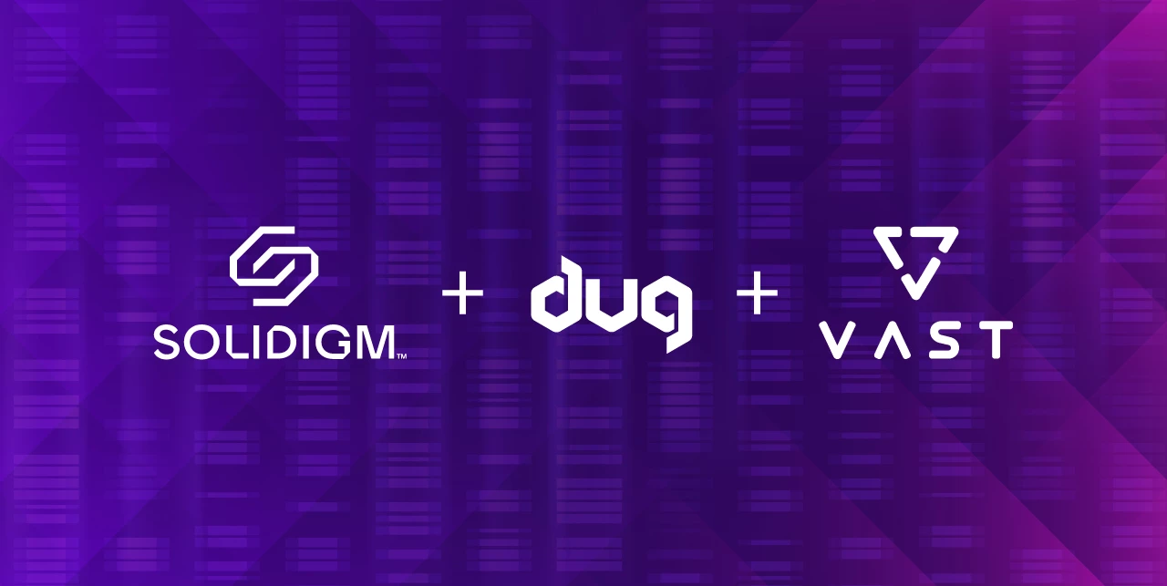 Solidigm, DUG, and VAST Data work together for AI high performance computing as a service.
