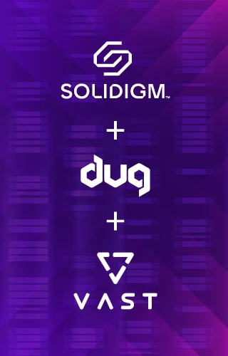 Solidigm, DUG, and VAST Data work together for AI high performance computing as a service.
