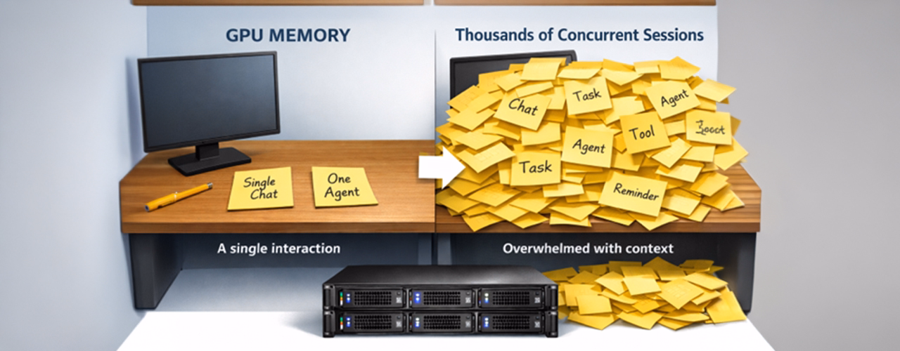NVIDIA ICMSP for AI inference to reduce recalculations in concurrent sessions, like thousands of sticky notes to remember context.