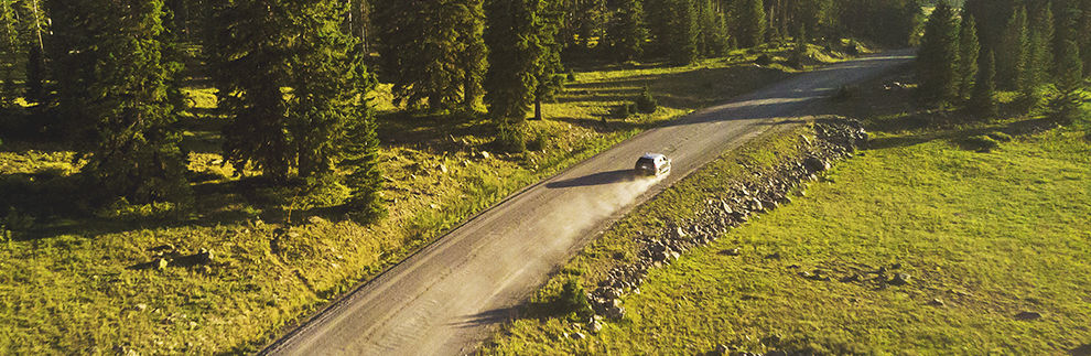 Overhead view image of autonomous vehicle test using Solidigm SSDs for data storage.