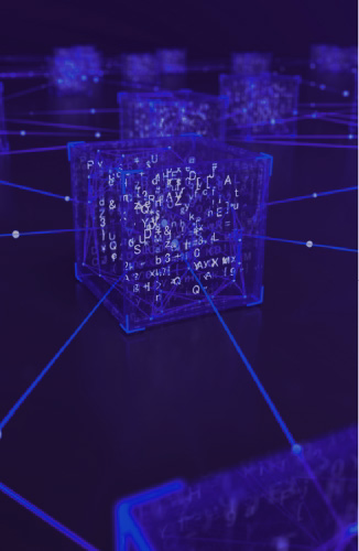 Stylized image of data moving through a data center 