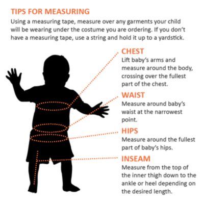 Baby Costume Sizing Chart Diagram