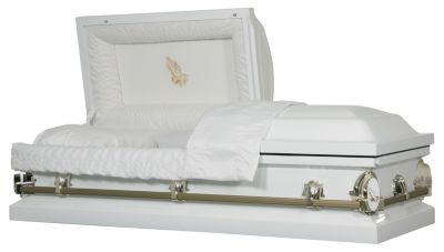 Thacker - Casket Details: Hartley White - Praying Hands