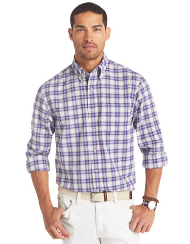 UPC 013281246807 - Izod Long Sleeve Woven Shirt - Purple Twill - Large ...