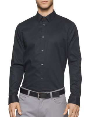 CALVIN KLEIN Infinite Cool Textured Sport Shirt-Grey | ModeSens