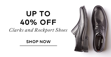 up to 40% off Clarks and Rockport Shoes