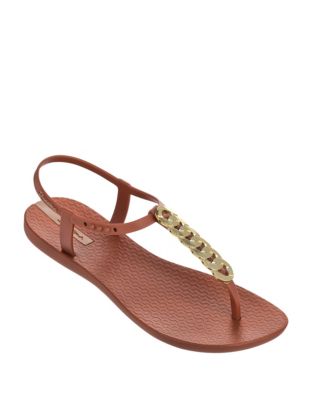 textured flat sandals